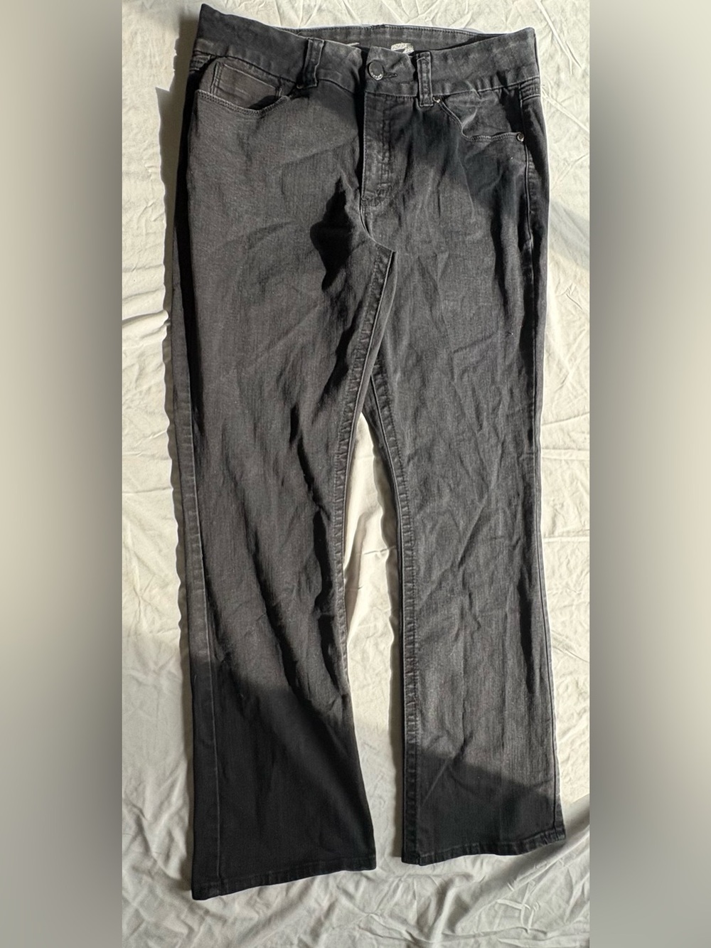 Seven7 Black Denim Slim Bootcut Jeans Size 16